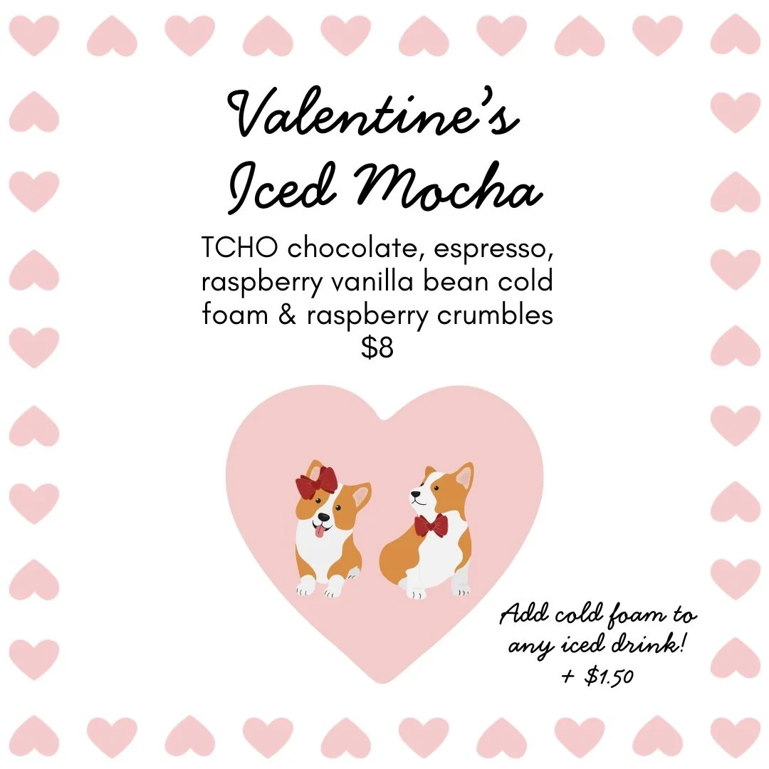 💕🤍💕 Treat yourself this Valentine&rsquo;s weekend with our new raspberry vanilla cold foam! Add to any iced drink&hellip;mocha, latte, matcha! 🍦💋💃