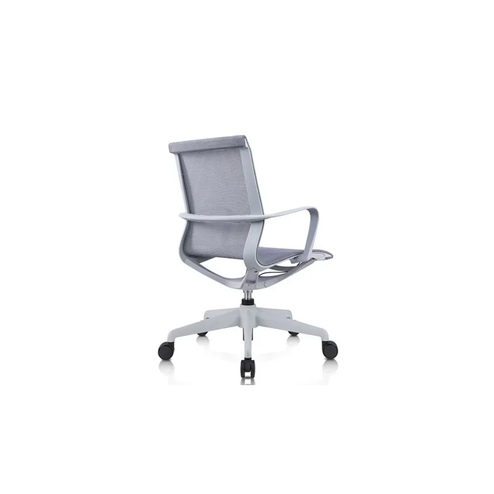 IN-stock gray mesh office chair with white frame and casters-ergonomic seating available