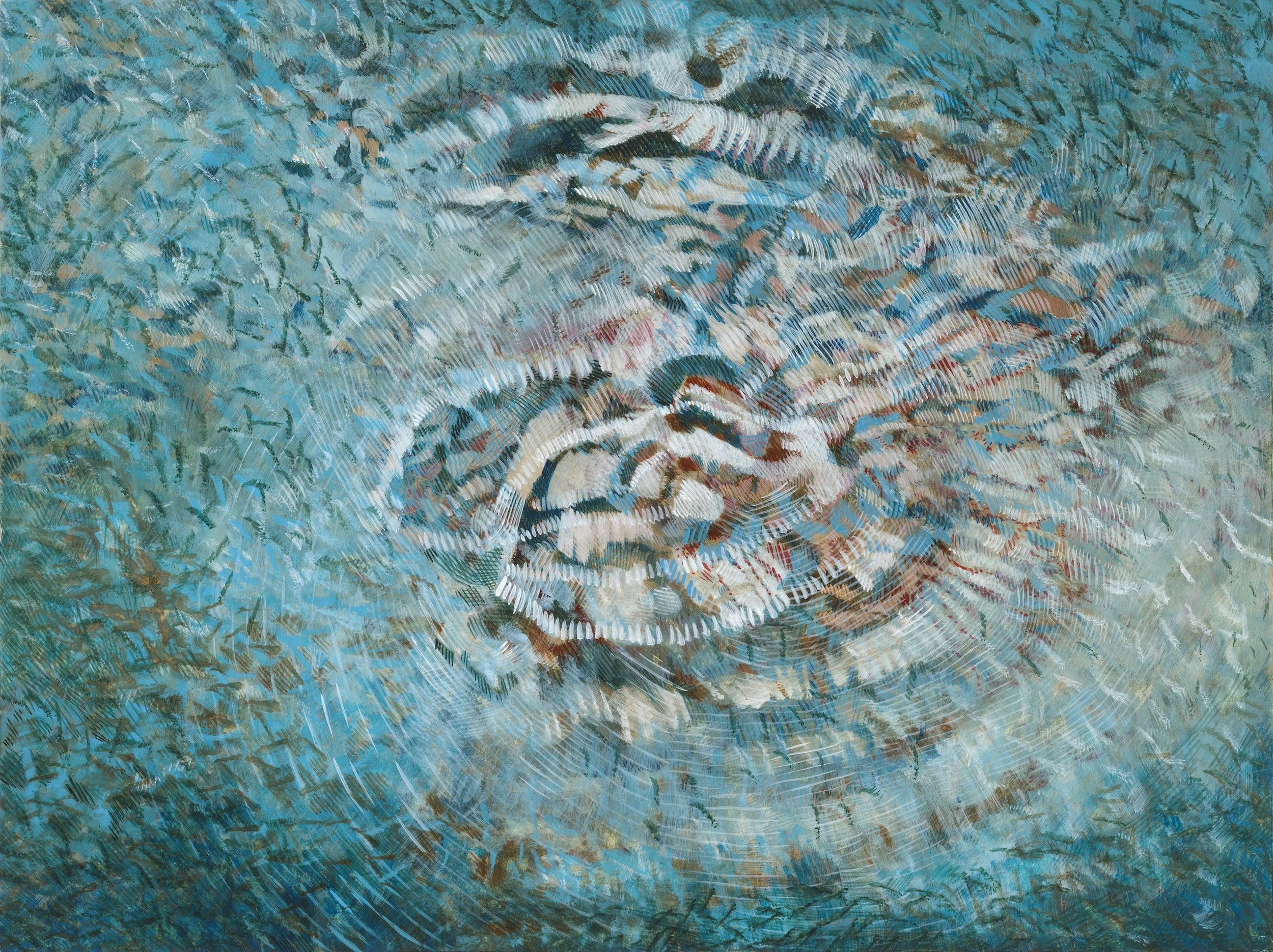 Manifestations: Immanence, Egg Tempera on Panel, 2025. Unframed size: 18" H x 24" W. Maren Brown. artist.
  
CLICK THE IMAGE TO VIEW ON ARTSY.