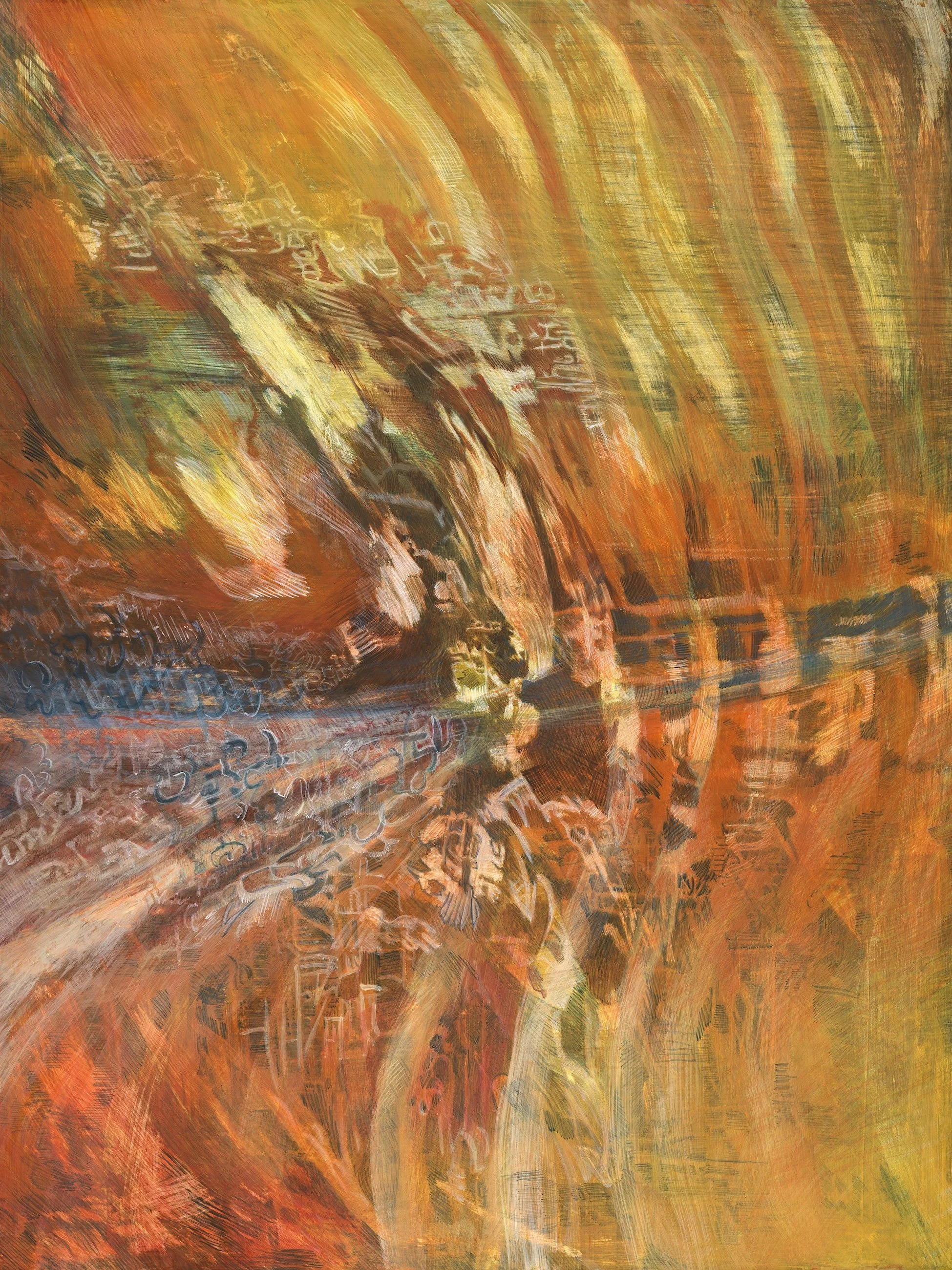 Manifestations: Incantation, Egg Tempera on Panel, 2024. Unframed size: 24" H x 18" W. Maren Brown. artist.