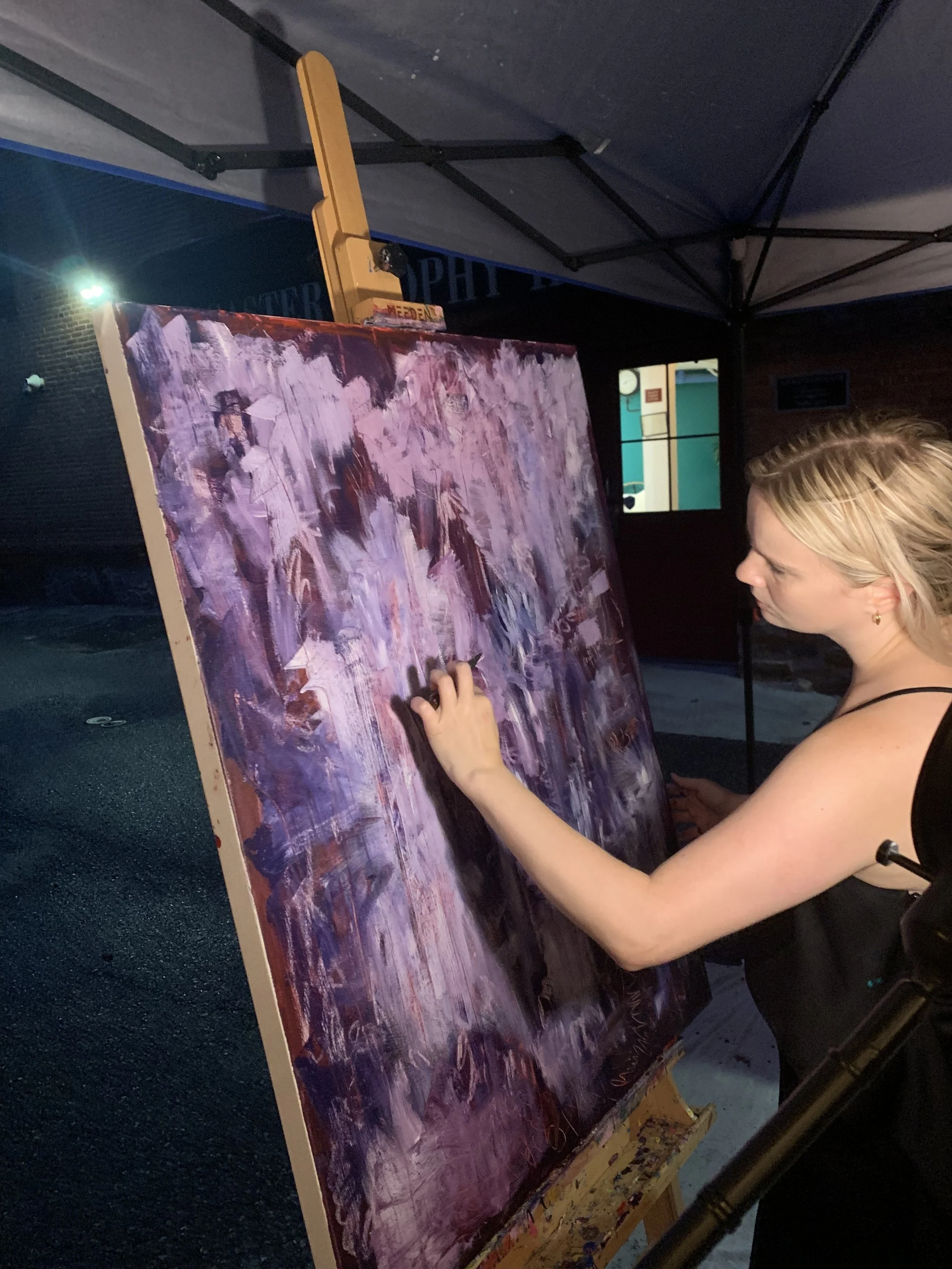 Sarah Hawkins painting "Whatever Happens Next" at Vine Bar Lancaster PA October 2nd 2026.jpg