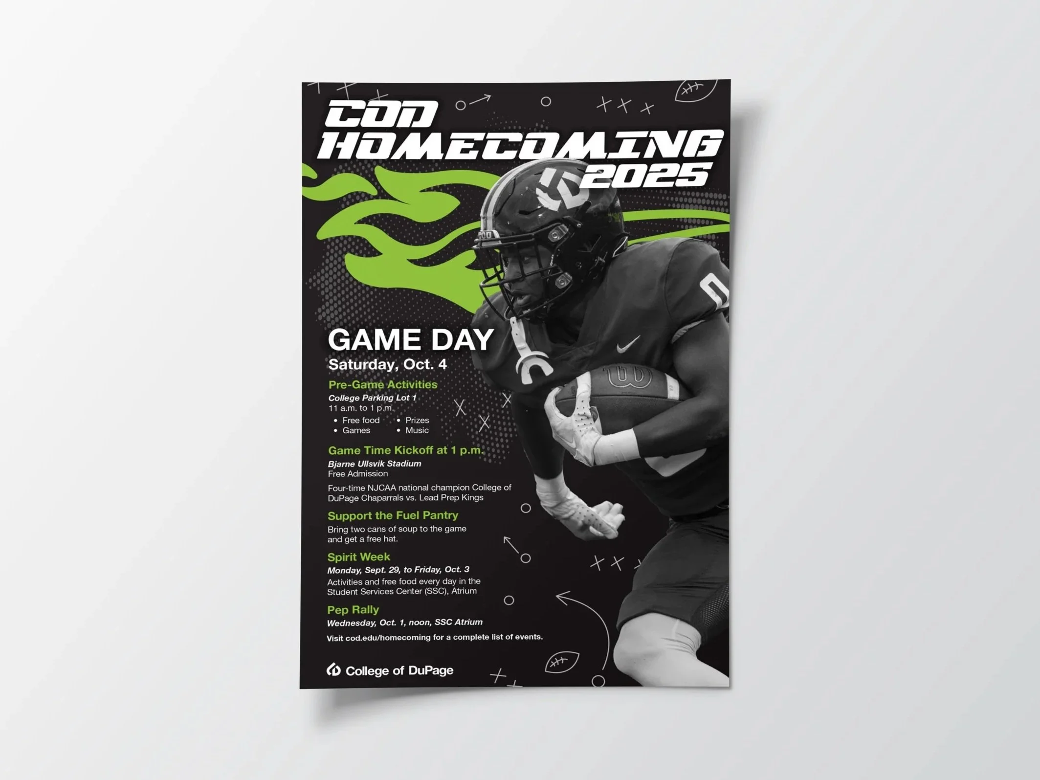 Poster design for homecoming events 2025