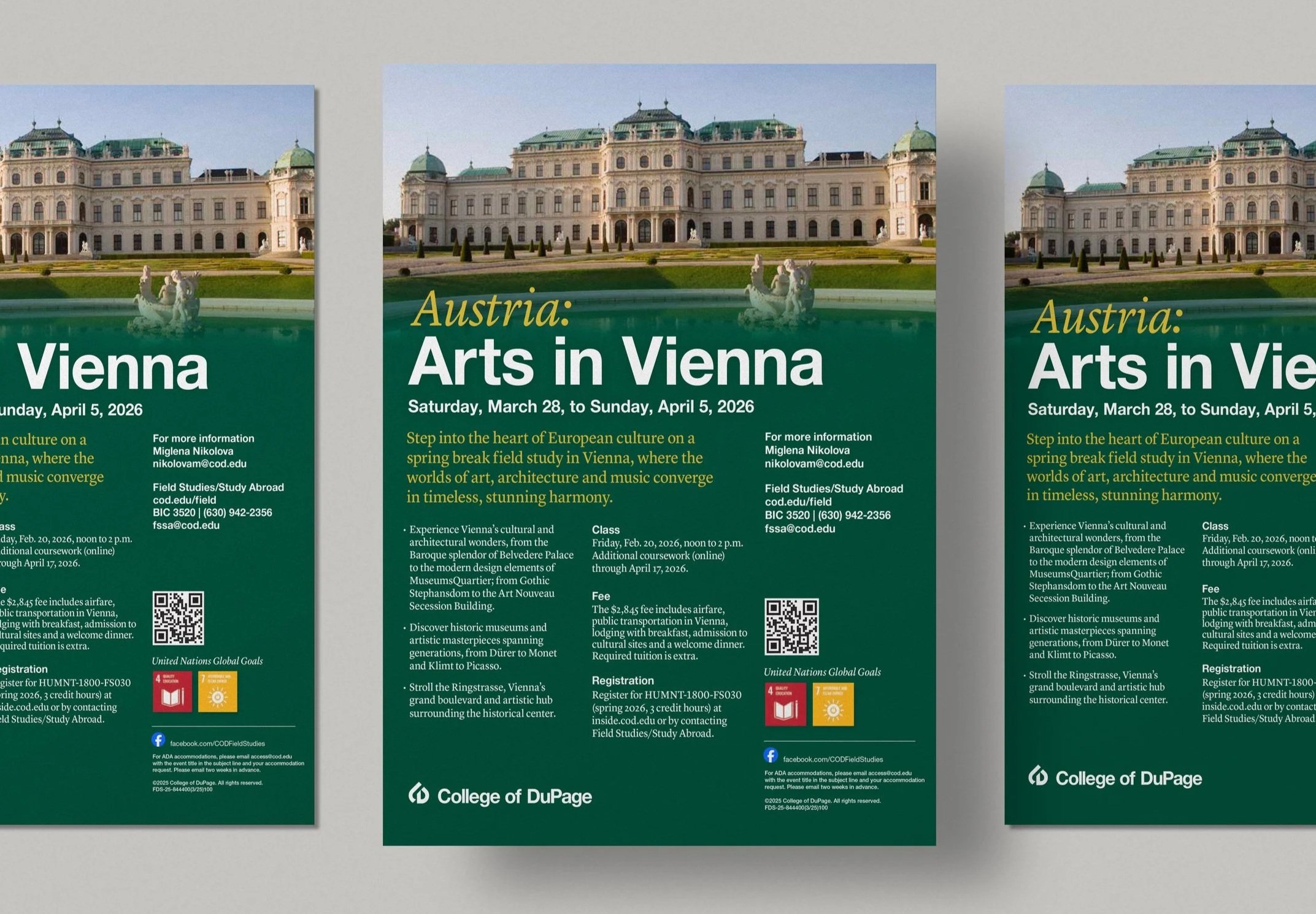 Poster/flyer design for study abroad trip to Vienna