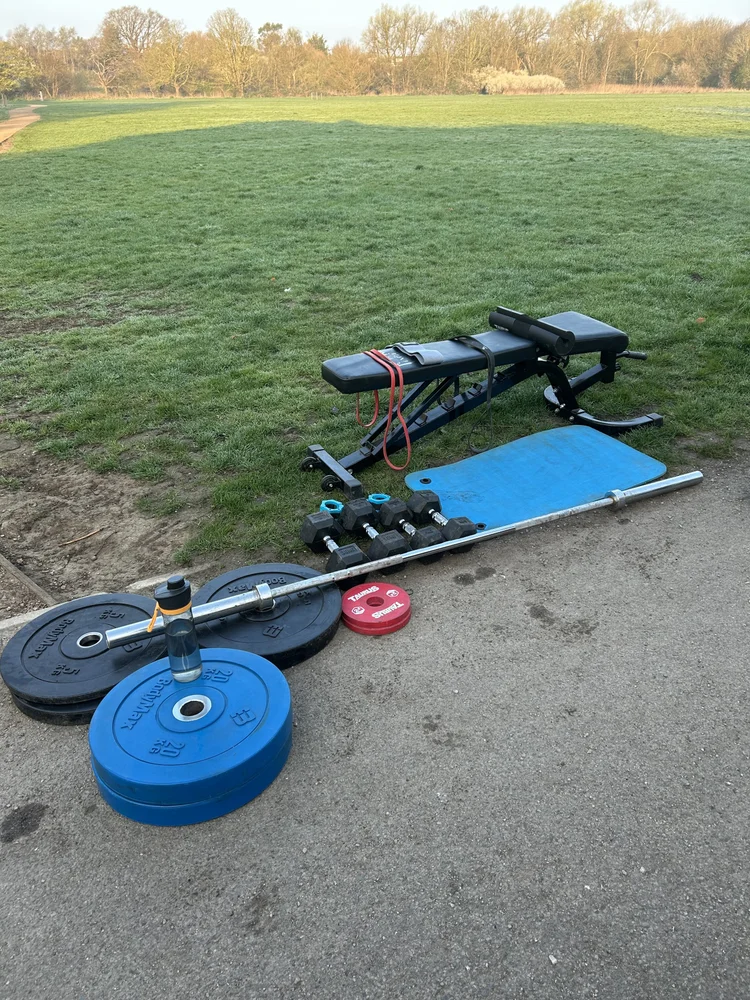 Outdoor personal training setup