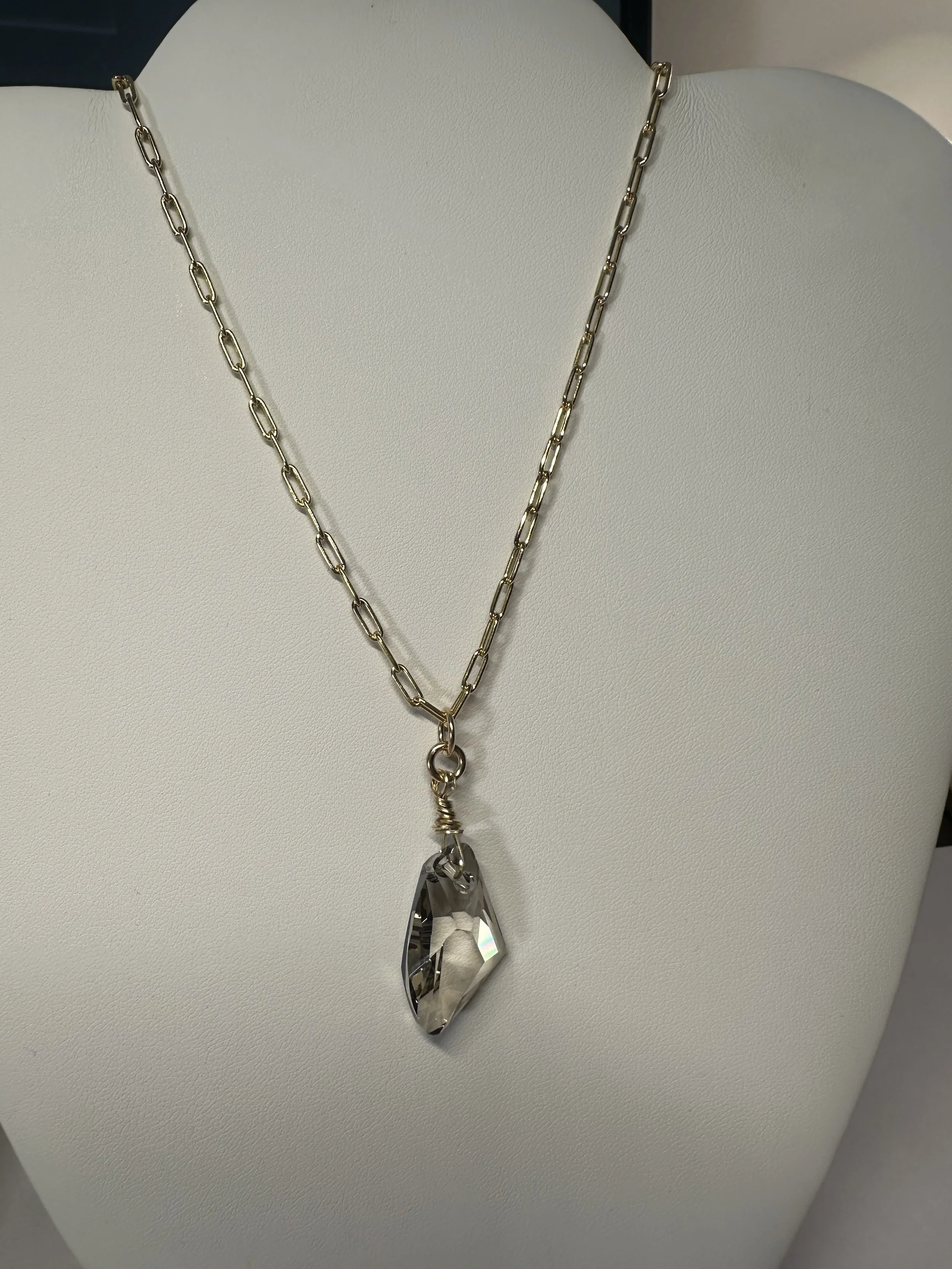 18 inch gold-plated sterling silver with Swarovski