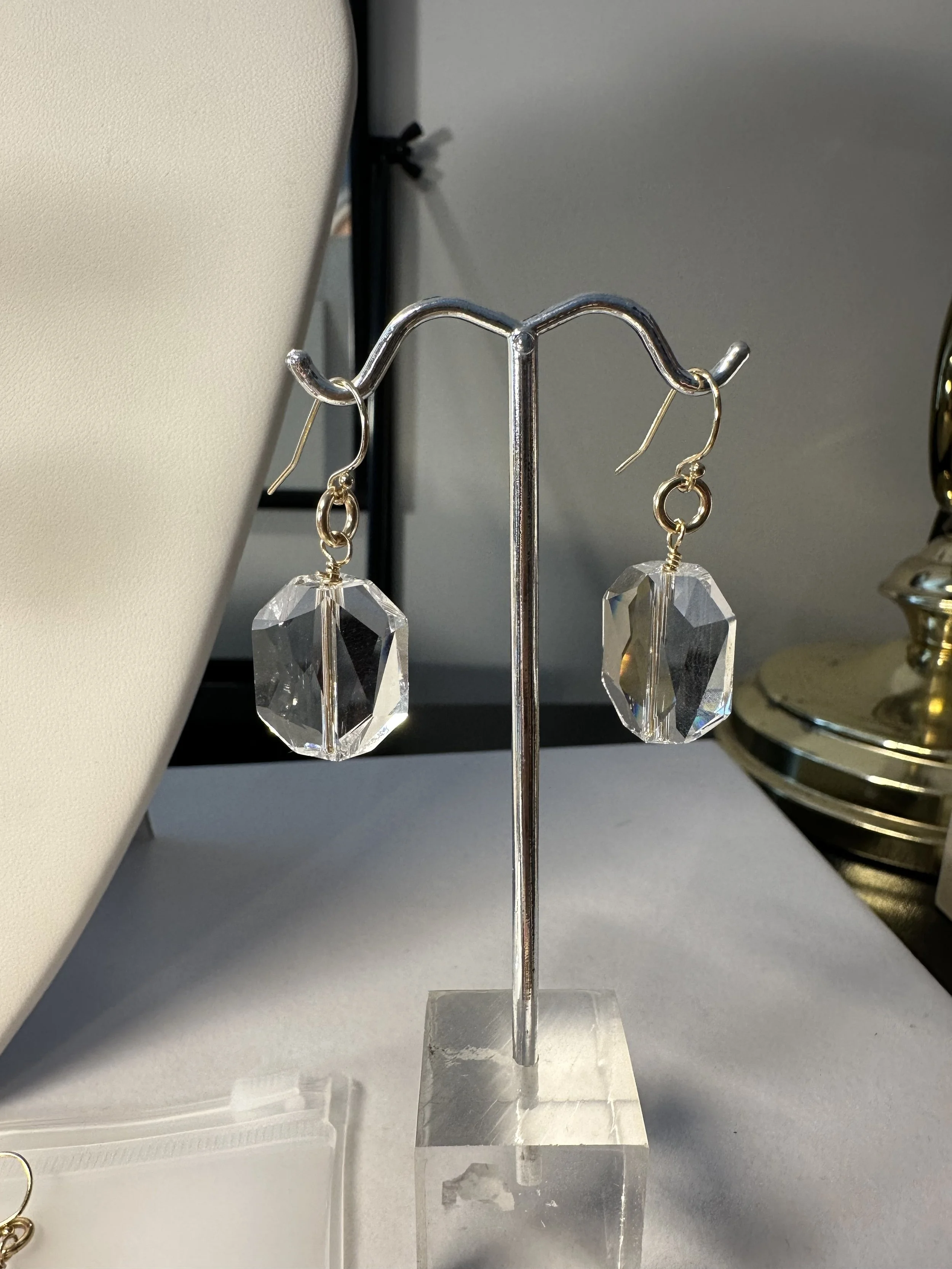 Clear Swarovski earrings