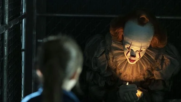 A still from the film IT: Chapter Two of Pennywise the clown
