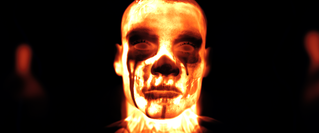 An image of a face that resembles a skull