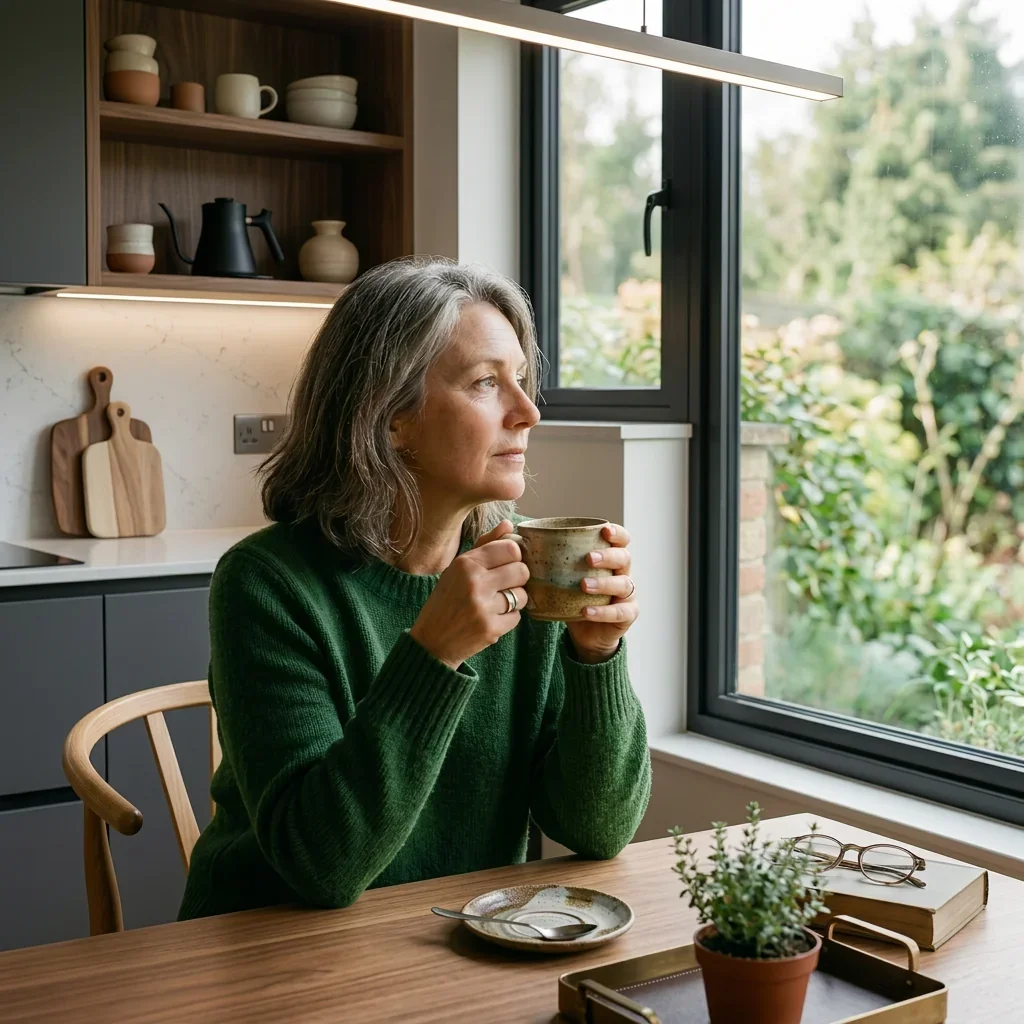 Woman in midlife reflecting on low libido — hormone connection and women's sexual health