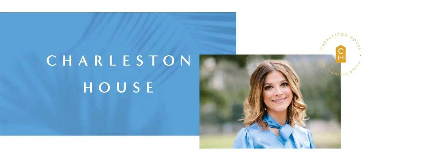 The Charleston House logo with a picture of Dr. Kamilia Smith