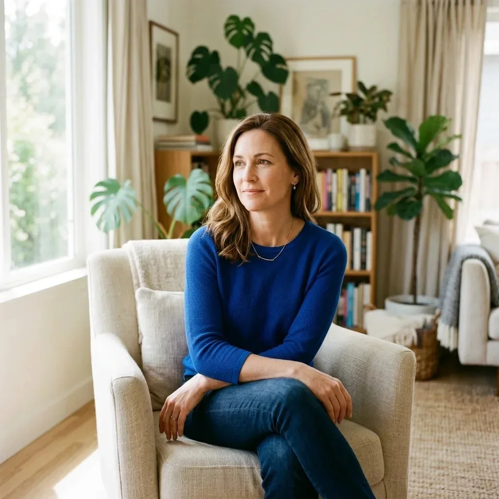 Woman in midlife in a calm home setting — Ms.Medicine Guide to Sexual Health