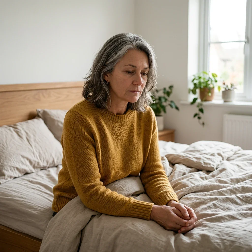 Woman in midlife experiencing sexual pain — Ms.Medicine dyspareunia and vulvodynia treatment