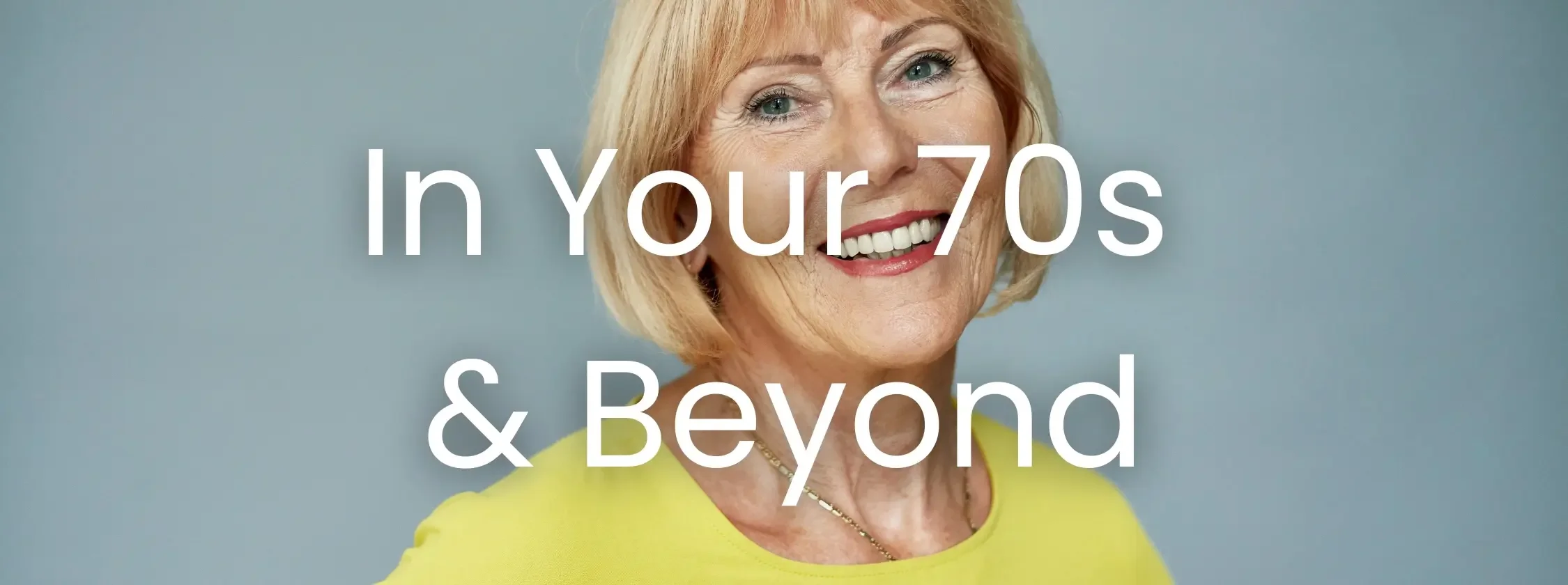Confident older woman in her 70s smiling representing healthy aging cognitive health and women's wellness at Ms.Medicine