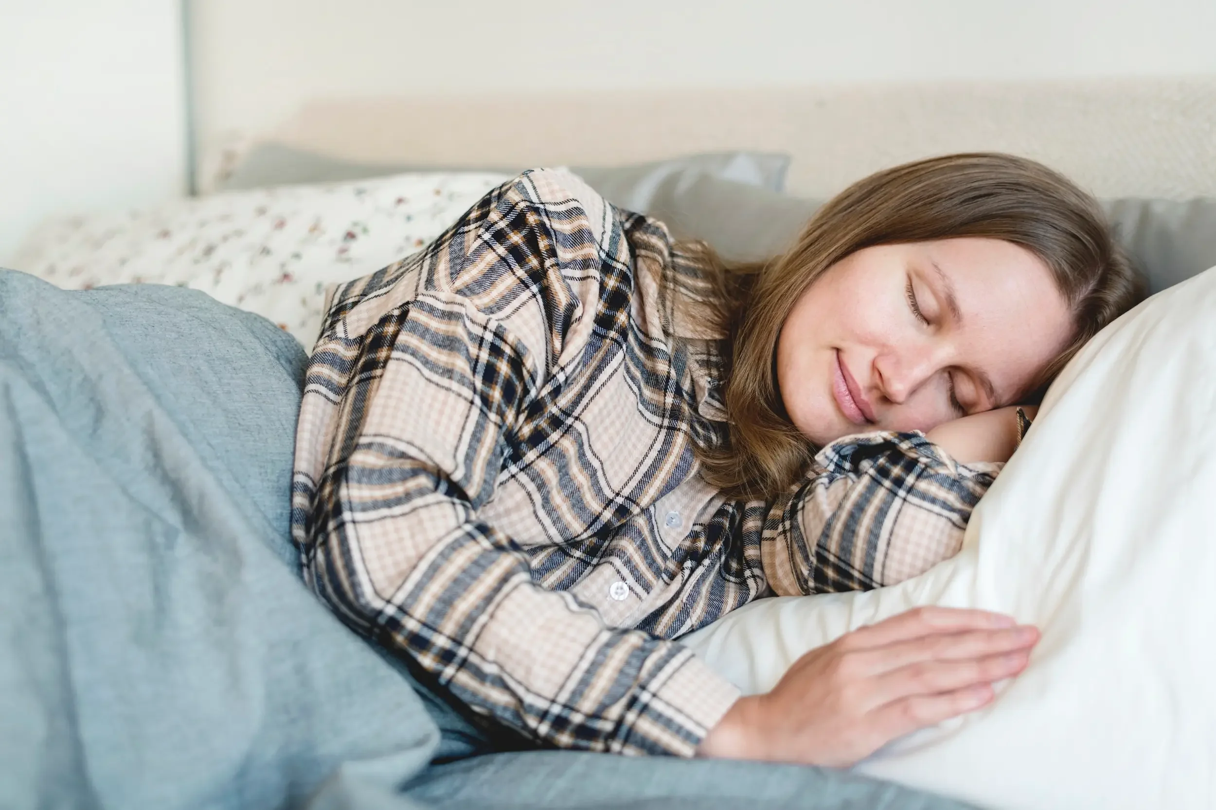 A woman sleeping restfully.