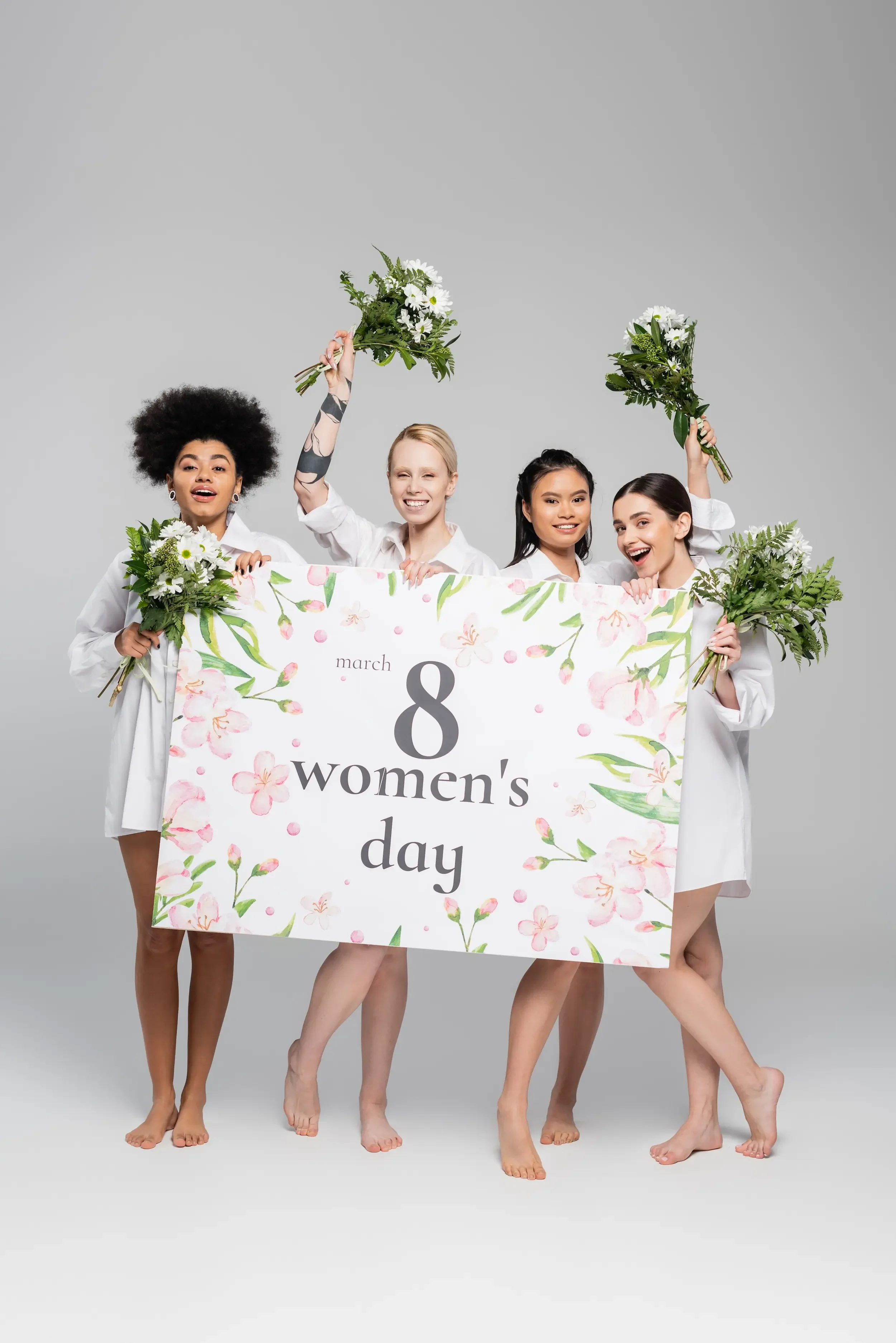 A group of women celebrating international women's day.