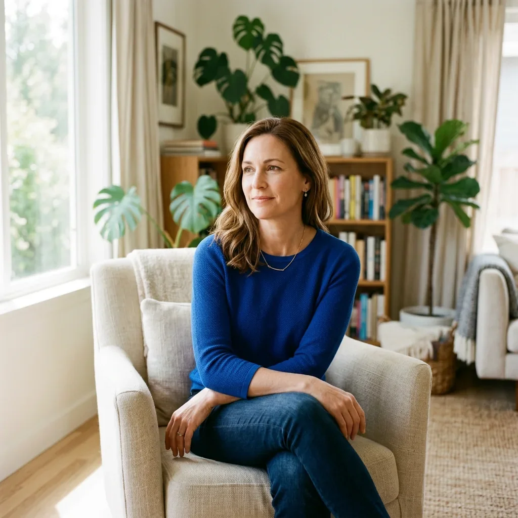 Woman in midlife in a calm home setting — Ms.Medicine Guide to Sexual Health