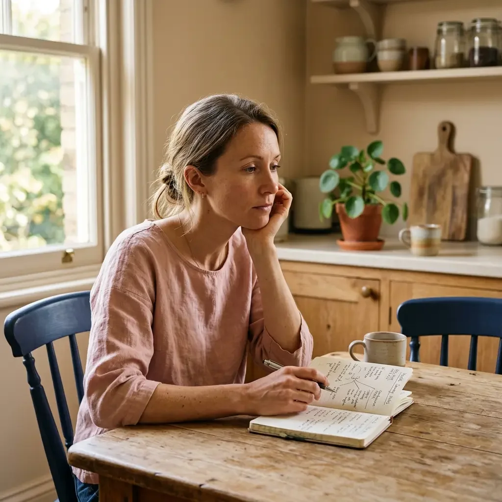 Woman reflecting on a lifetime of PMOS symptoms — Ms.Medicine on what polyendocrine metabolic ovarian syndrome actually describes