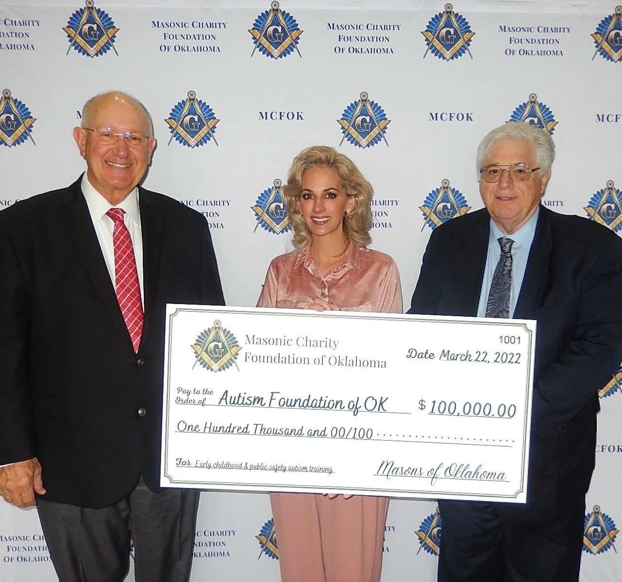 Autism Foundation of Oklahoma Receives a $100,000 grant from the Masonic Charity Foundation of Oklahoma