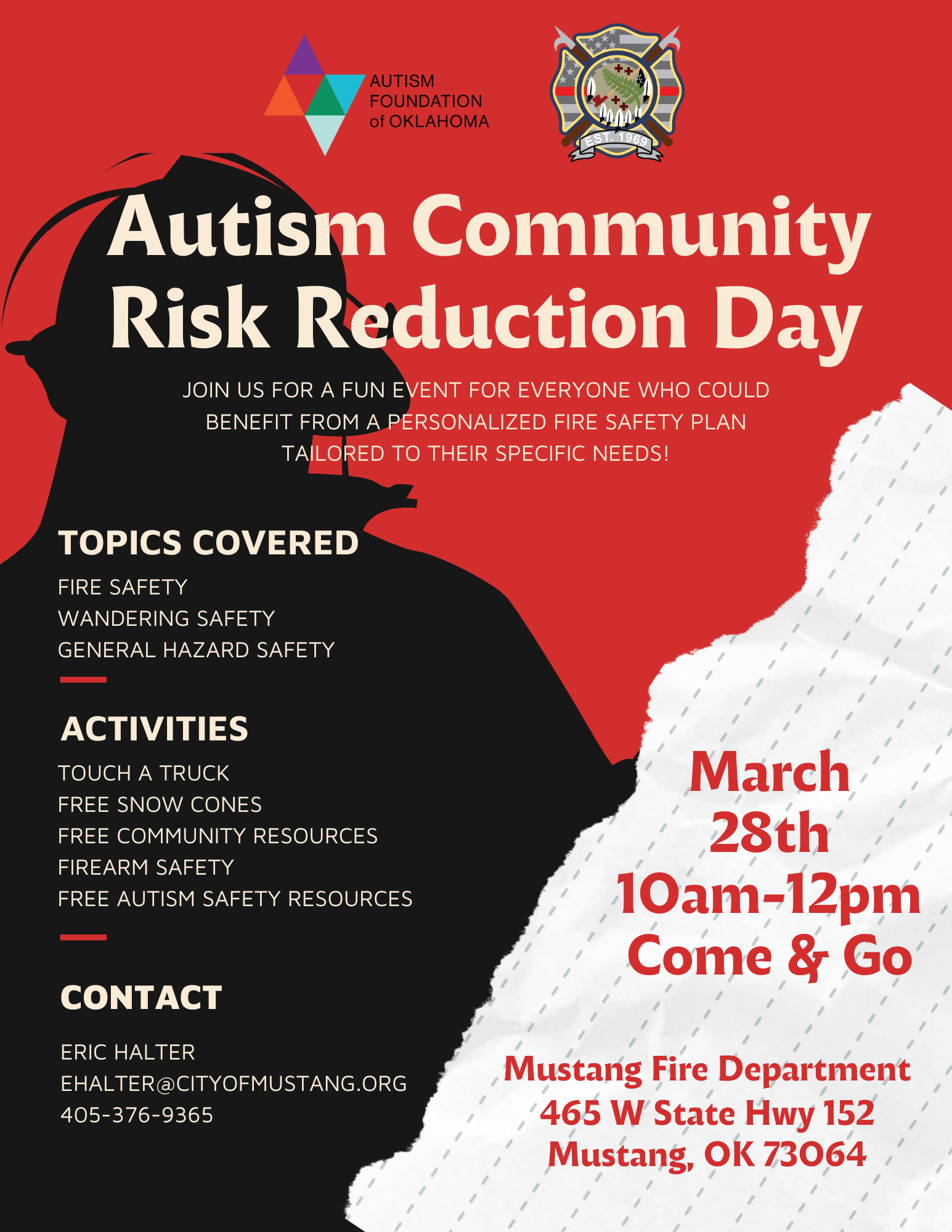 Autism Community Risk Reduction Day with Mustang Fire Department