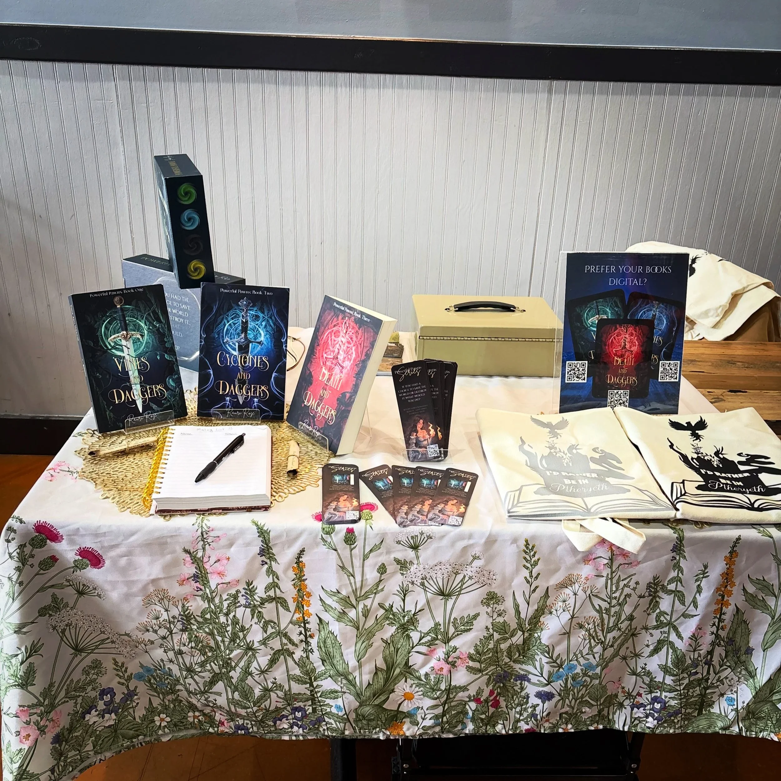All set up and ready to go at @momacbrewingcompany Leaves and Literature event!! 

I have limited stock of book 1 and 3 so grab yours while you can!!

#reverseharembooks #portsmouth #books #virginia #powerfulpawns