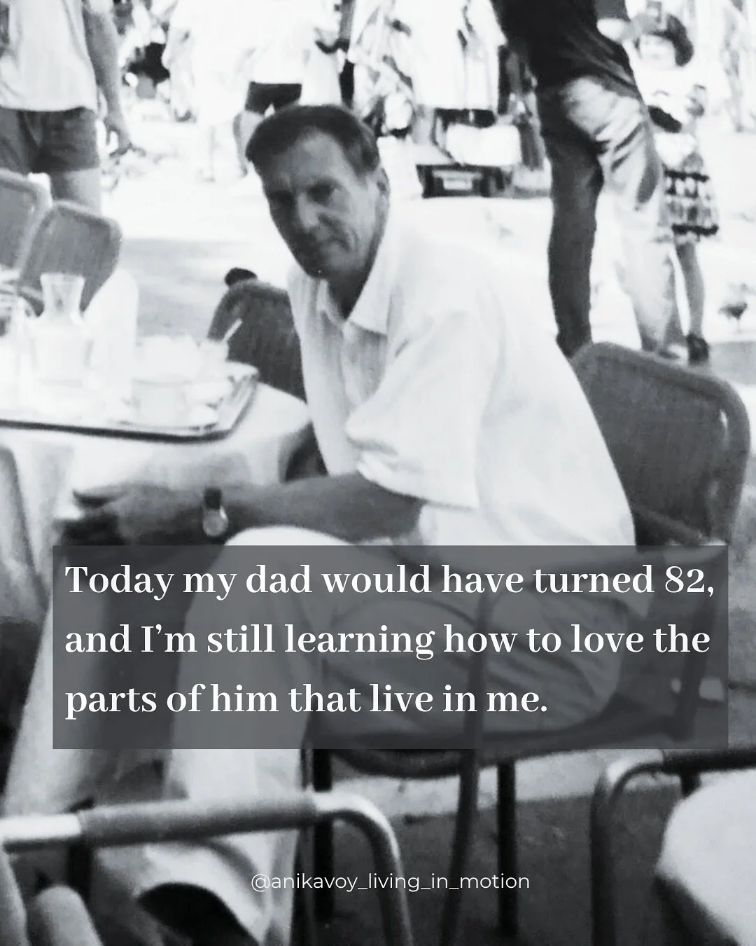 Today my dad would have turned 82, and I&rsquo;m still learning how to love the parts of him that live in me.🥹❤️

#dad #daughterandfather #fatherwound #somatichealing #healingjourney #generationaltrauma #alive #familysystems