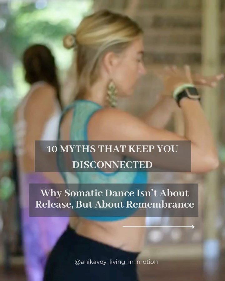 These 10 myths keep us disconnected from our bodies ~ from our truth, our aliveness, our capacity to feel. 
Somatic dance isn&rsquo;t about performing or fixing yourself.❌ It&rsquo;s about remembering who you are beneath the numbness, rewiring the st