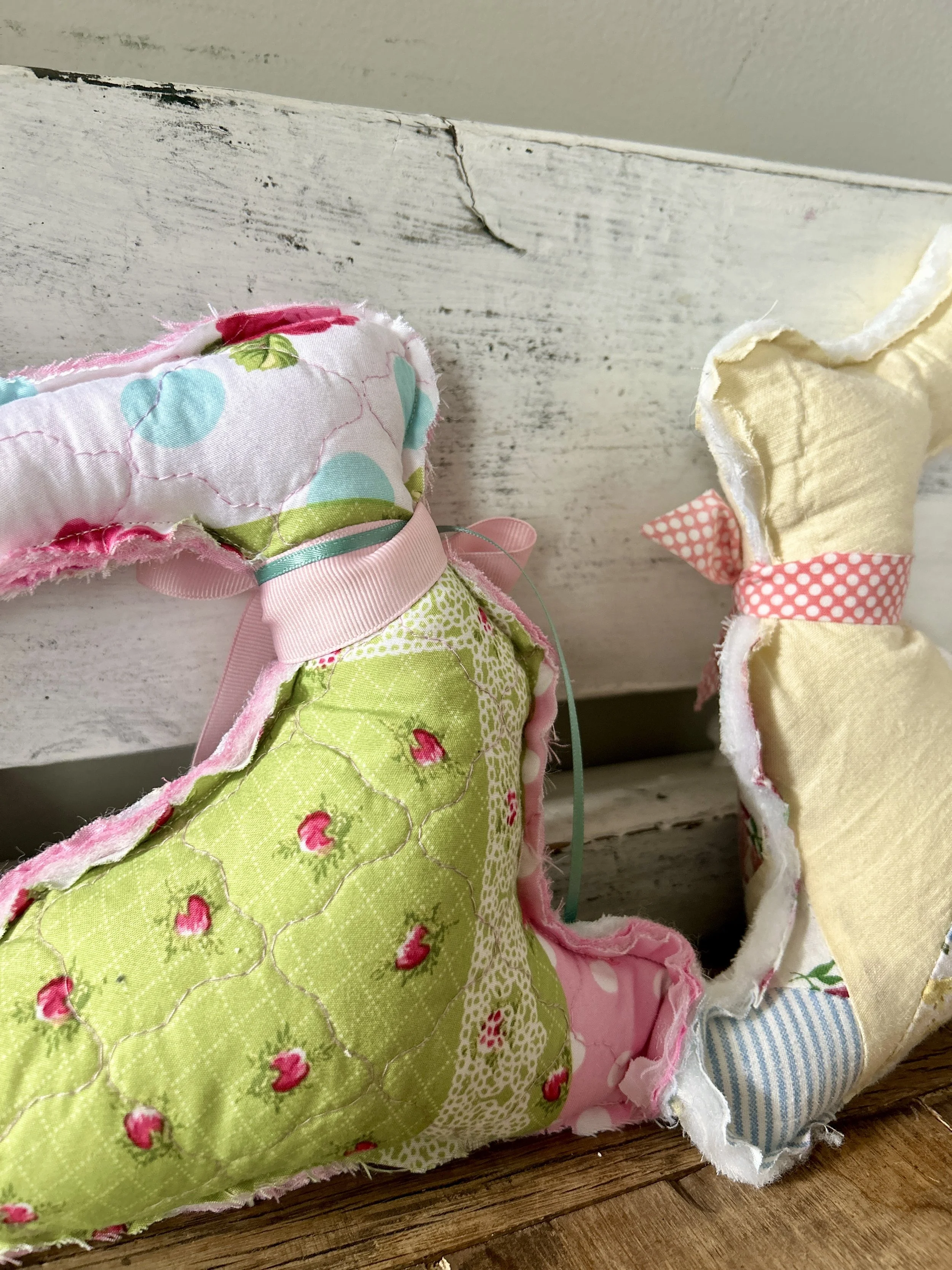 Quilted Stuffed Bunny Repurposed Quilt Rabbit