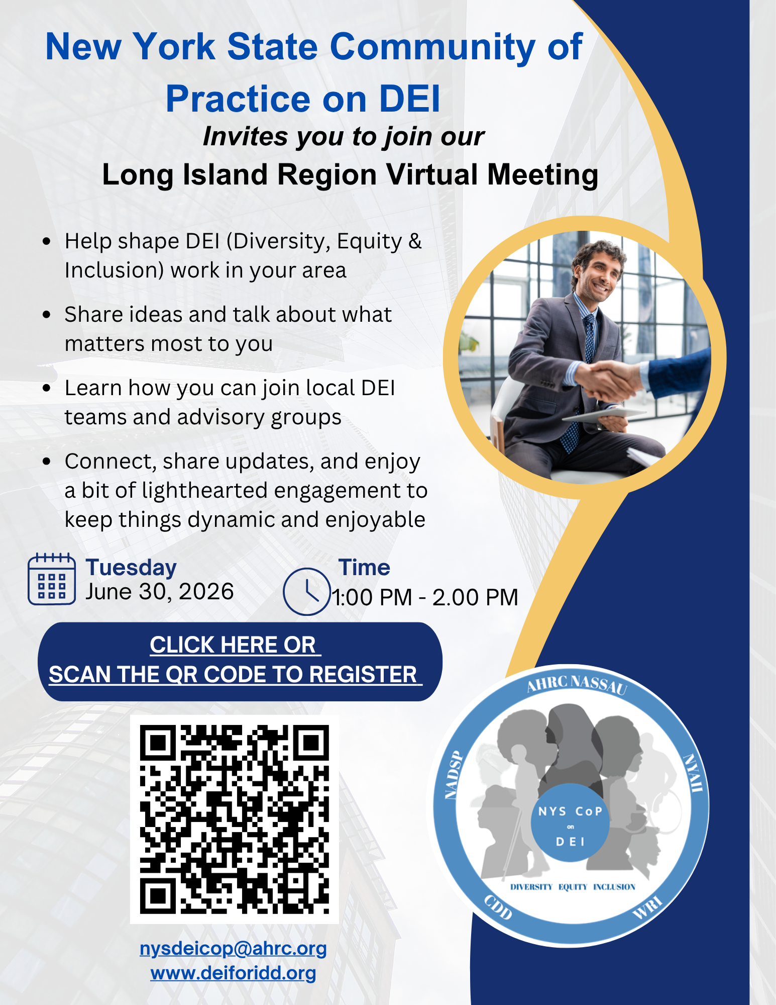 NEW YORK STATE CoP ON DEI LONG ISLAND REGION VIRTUAL MEETING