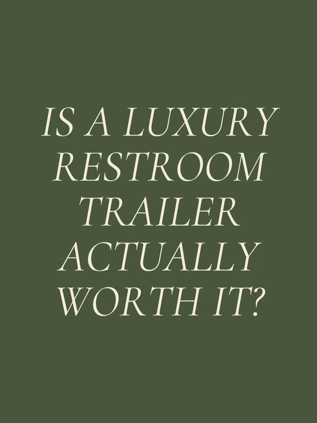 Let&rsquo;s be real for a second. A luxury restroom trailer isn&rsquo;t the cheapest line item on your event budget. But here&rsquo;s what we know after doing this across hundreds of events in Cincinnati: 

Guests remember the experience. The food, t