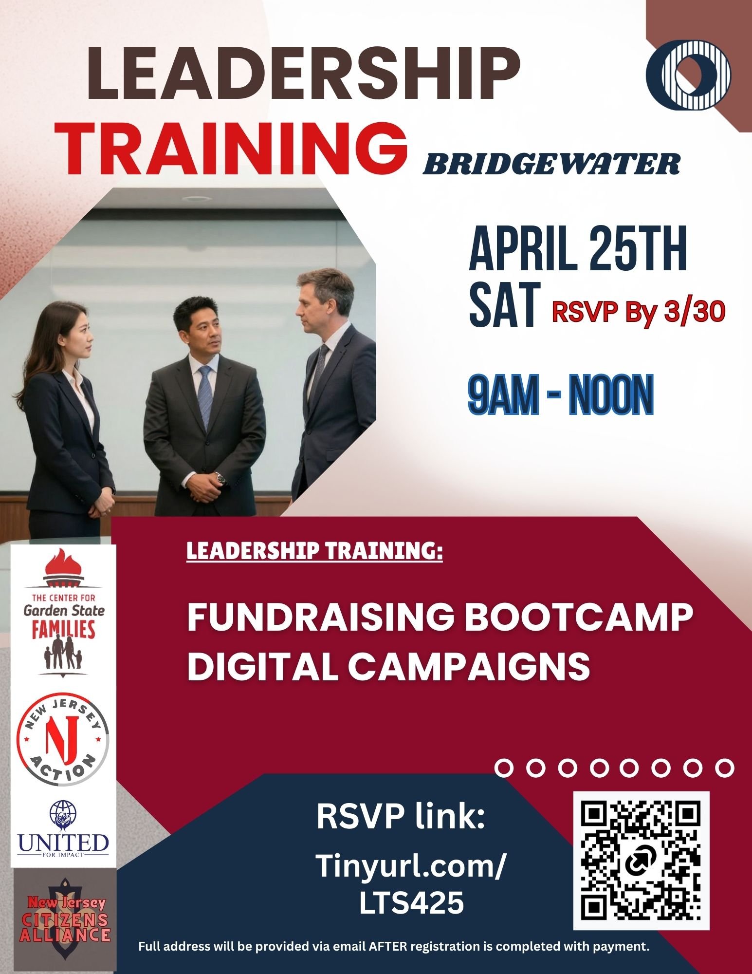 Leadership Training and Summit Scheduled for April 25th in Bridgewater
