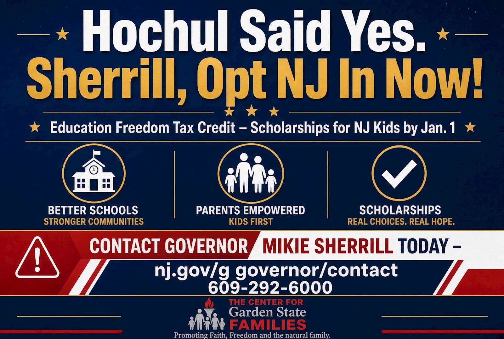 Gov. Sherrill Must Follow Hochul’s Lead: Federal Education Freedom Tax Credit