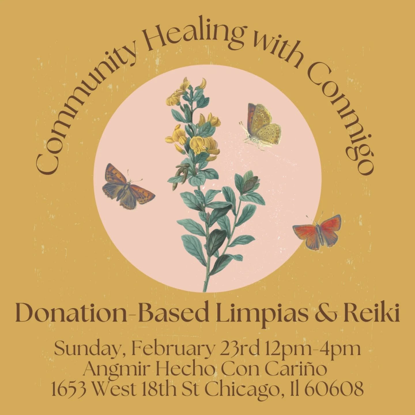 ✨ Community Healing with Conmigo ✨
The BIPOC and Queer community is hurting, grieving, and navigating so much. This is our way of holding space and offering sacred medicina to our communities. Join us for a donation-based healing event featuring: