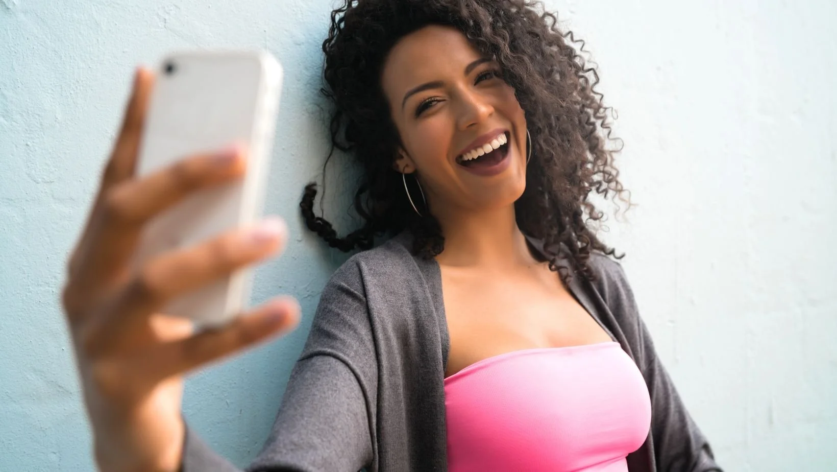 Woman selfie pose