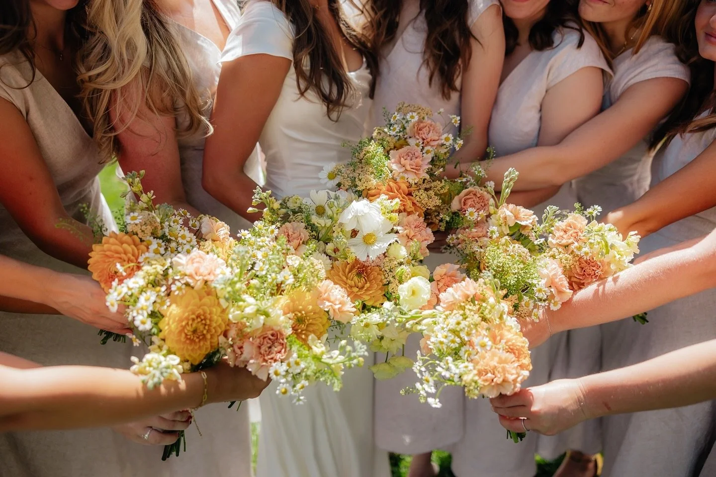 This bridal party was everything!!! And these bridesmaid bouquets perfectly complement the bride💗

Save this for bouquet inspo! Or reach out to us and we can recreate this for your wedding✨

Photographer: @sophiedenisephotos 
Dress: @frankiejanecout