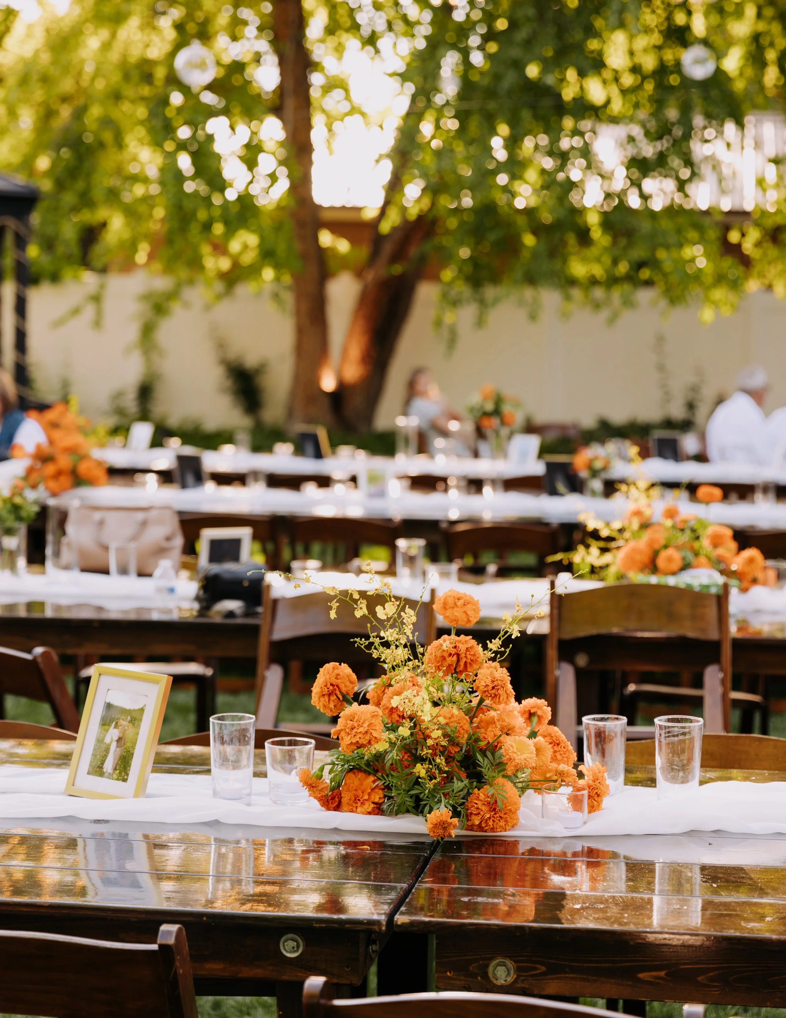 Utah Wedding Florists - Oranges Centerpieces at Backyard Wedding - Flowers by Rosie Rue Floral Co. - Portfolio 48.jpg