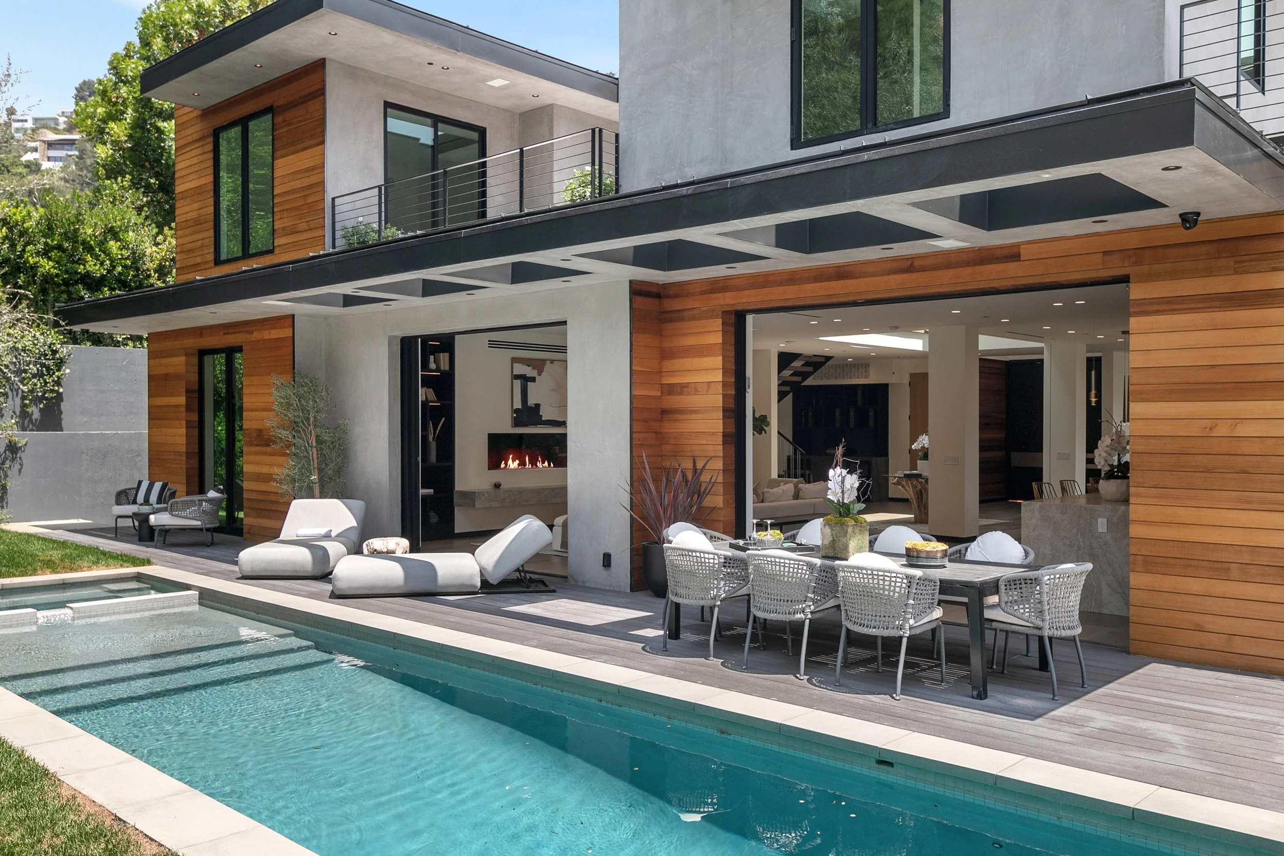 Rising Glen I — hillside contemporary at twilight
