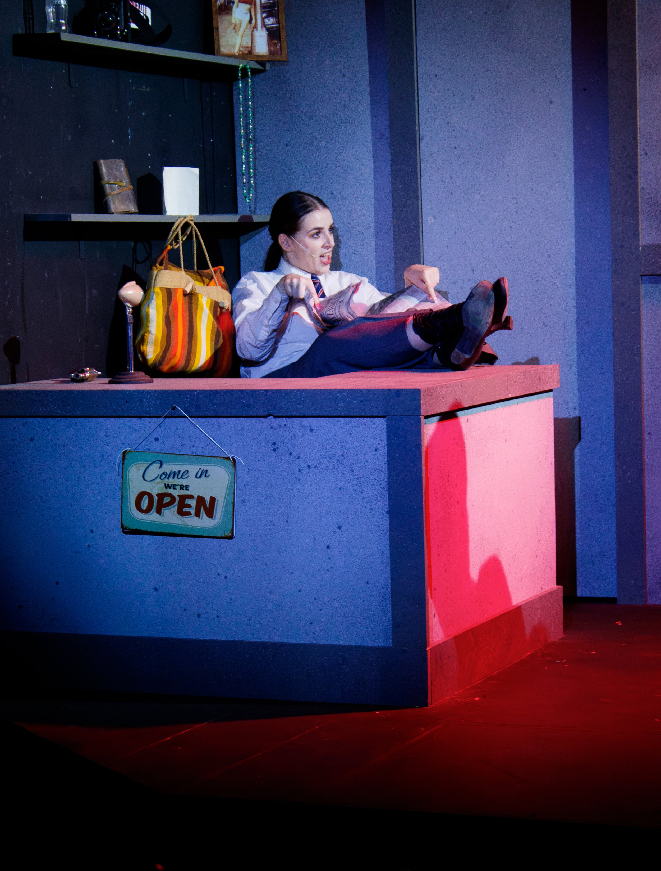 The Proprietor in Assassins at Stageworks at Studio 237