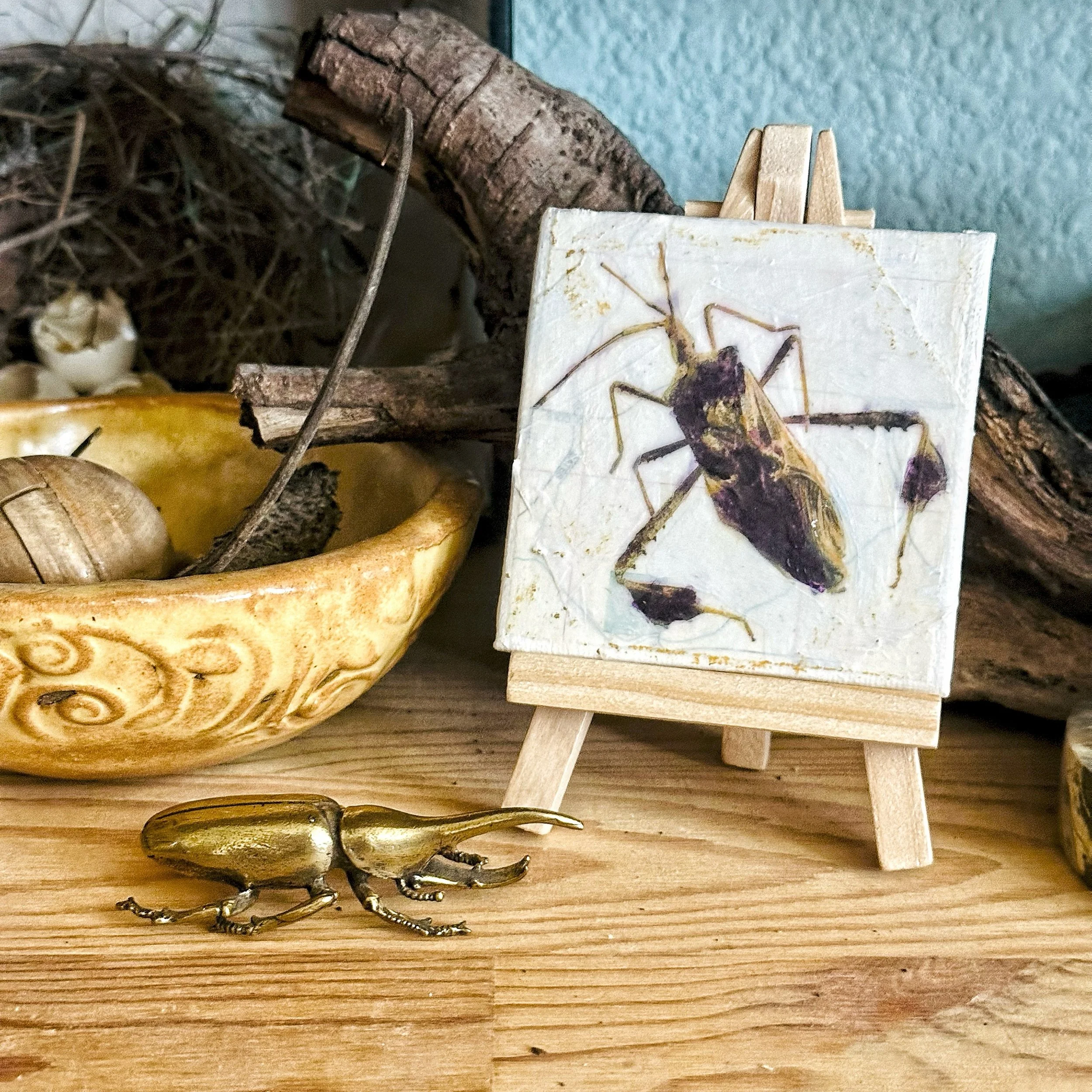 Western Leaf Footed Beetle on easel.jpg