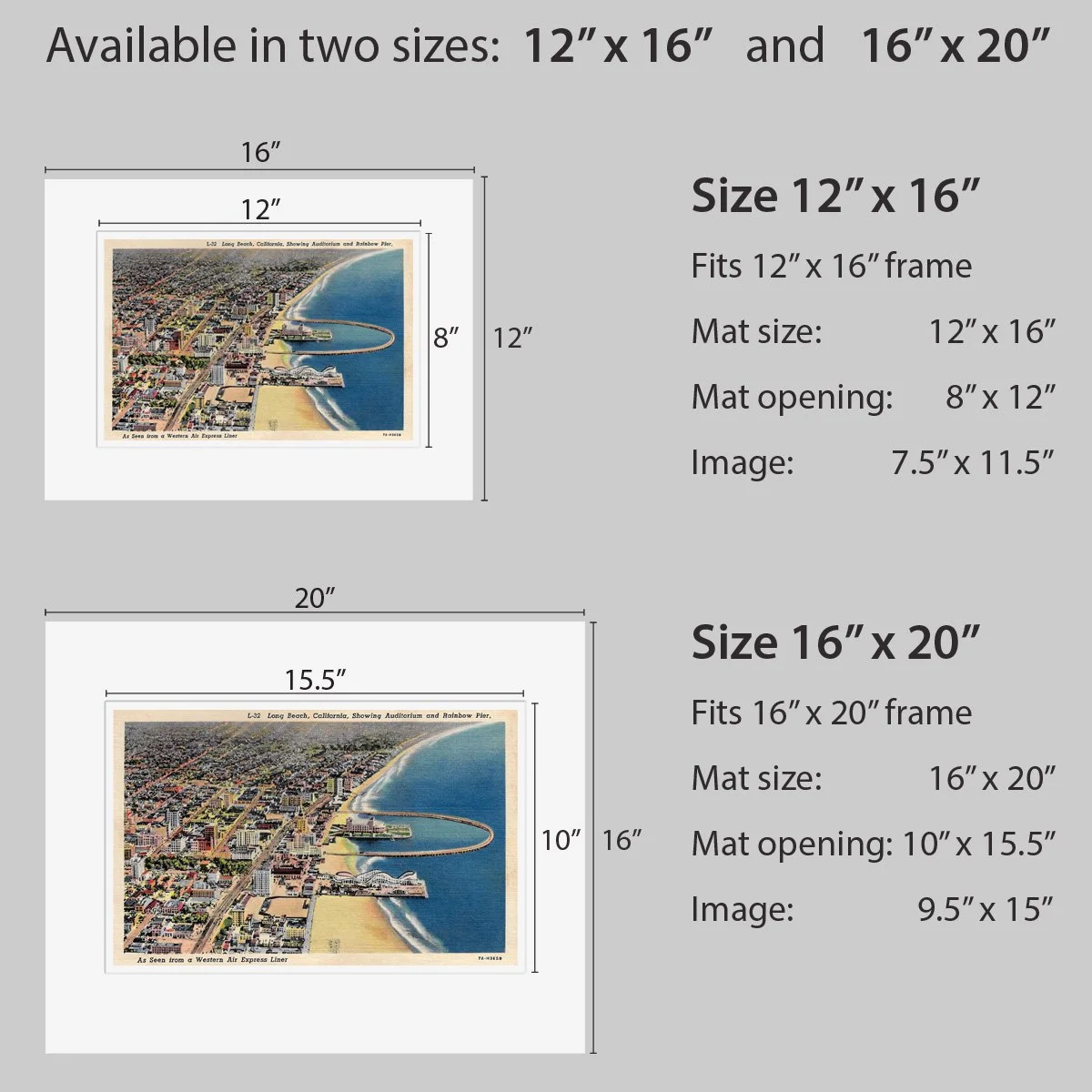 Wall Art - Long Beach Birdseye View - 1937