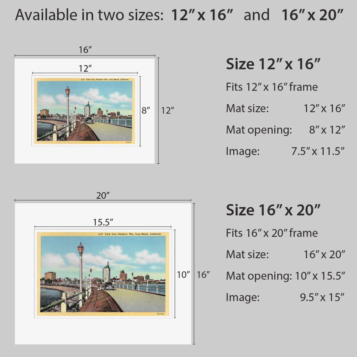 Wall Art - Long Beach Rainbow Pier