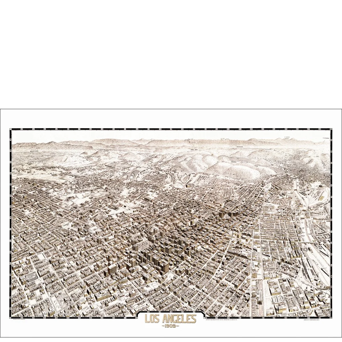 Map - View of Los Angeles - 1909