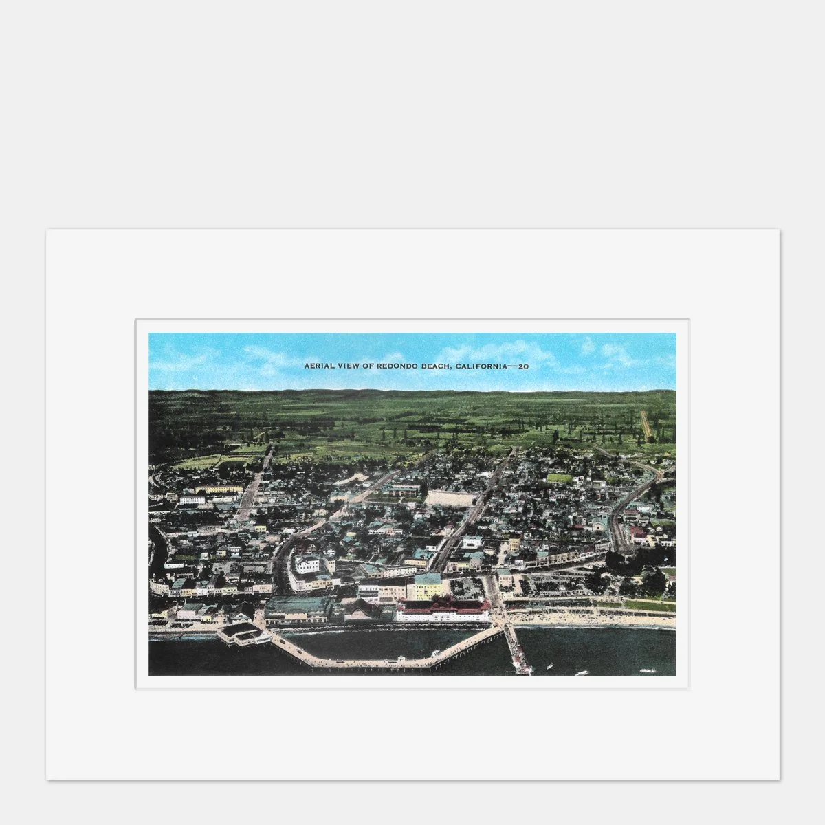 Wall Art - Redondo Beach Aerial View - Circa 1940