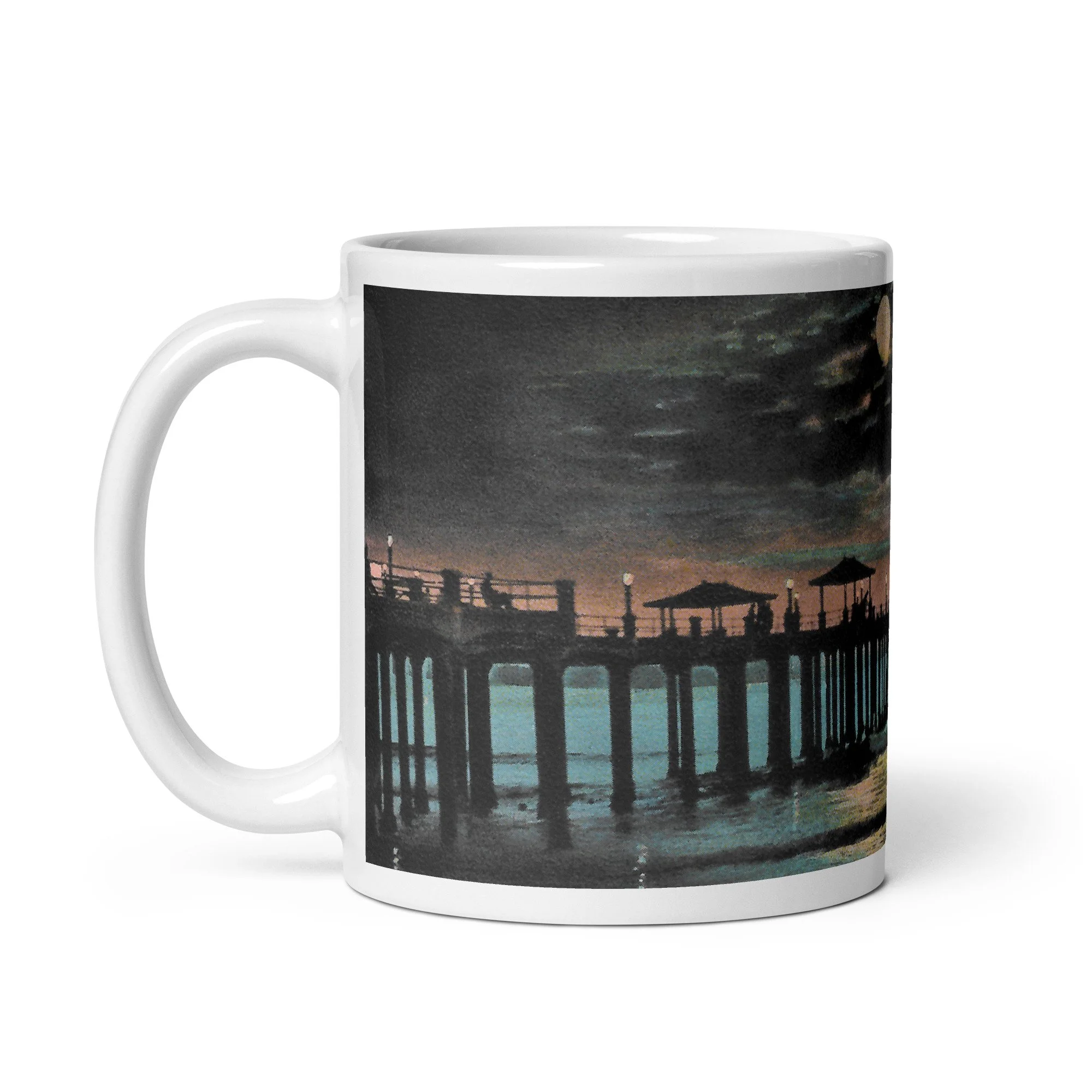 Mug - Hermosa Beach Pier at Night