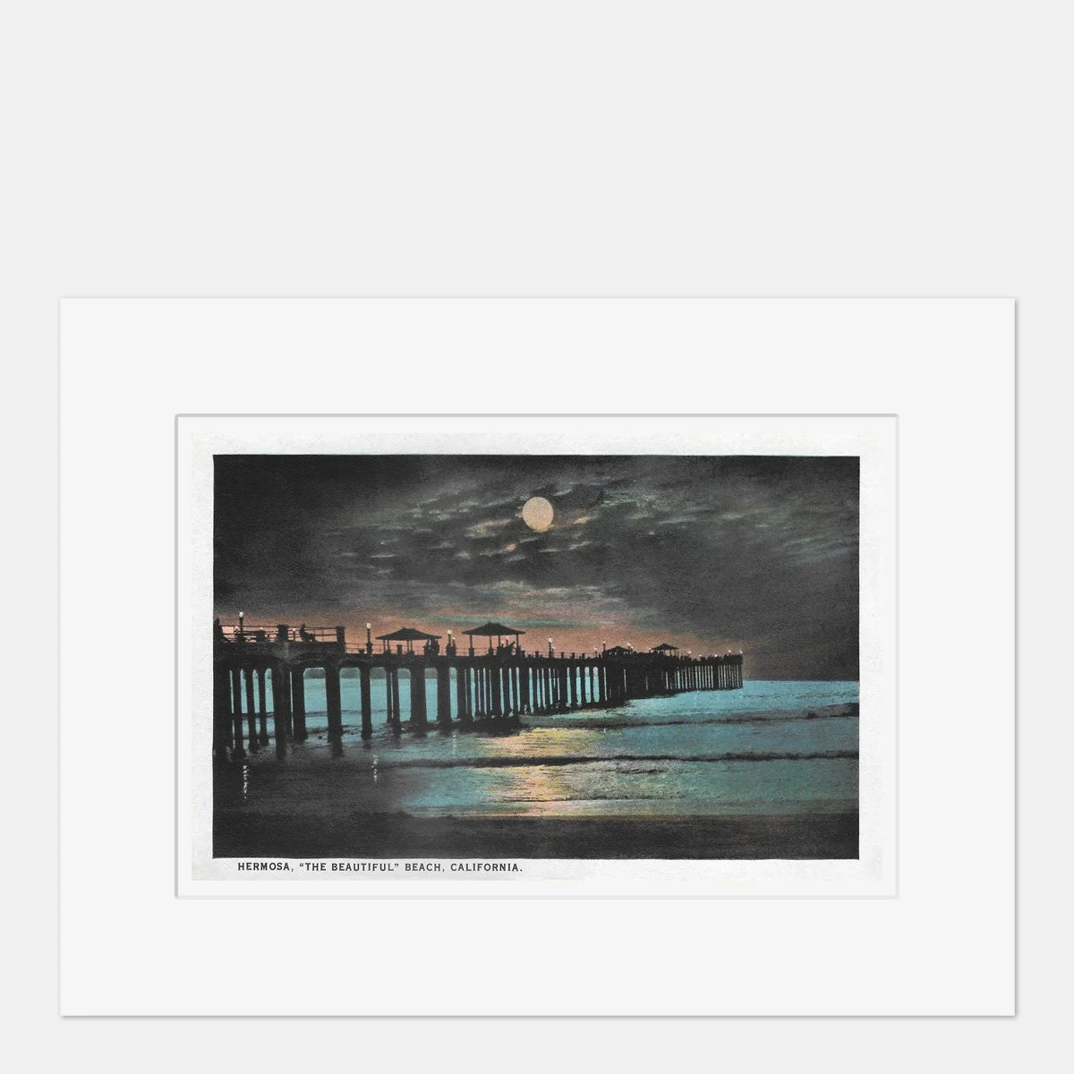 Wall Art - Hermosa Beach Pier at Night - Circa 1935