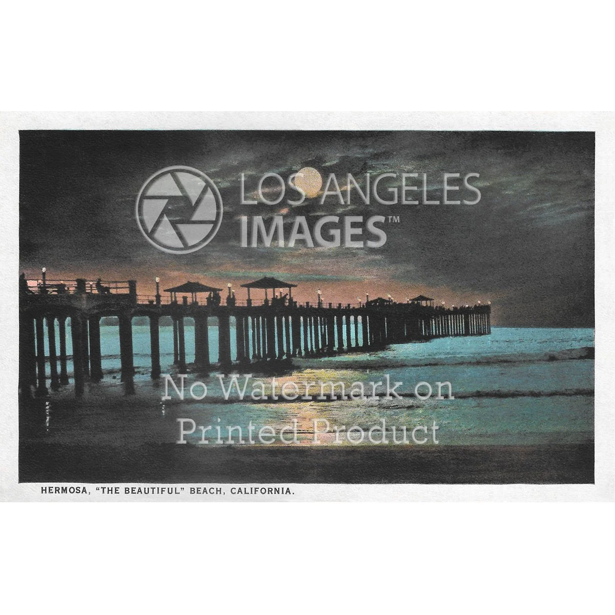 Hermosa Beach Pier at Night - Circa 1935