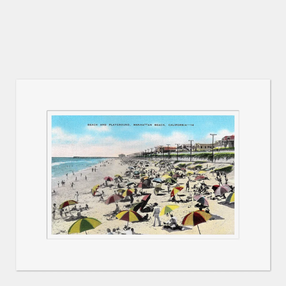 Wall Art - Manhattan Beach Beach - Circa 1945