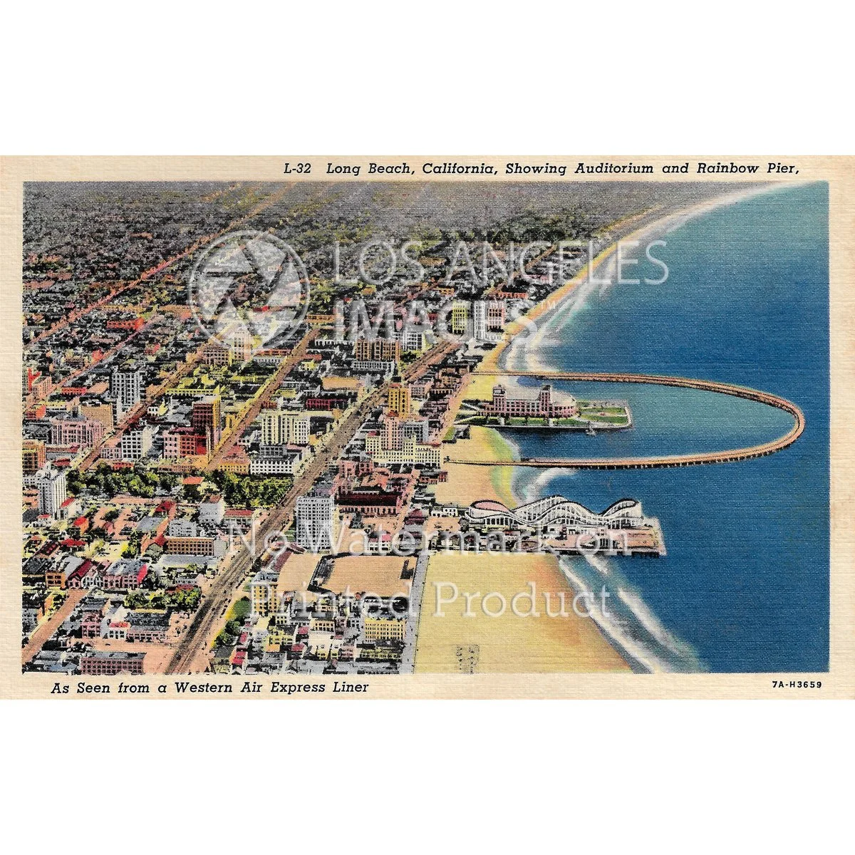 Long Beach Birdseye View - 1937
