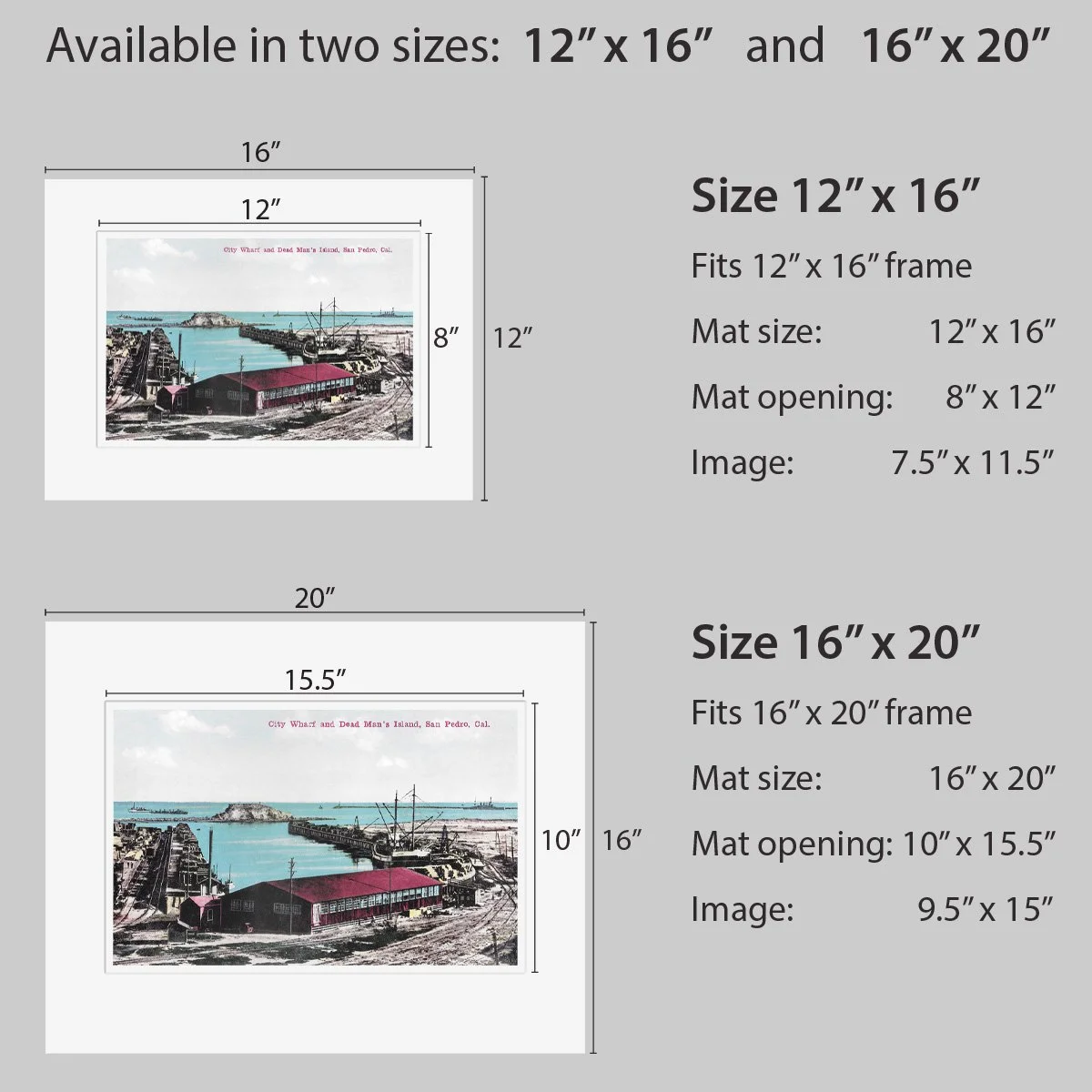 Wall Art - San Pedro City Wharf and Dead Man's Island - Circa 1910