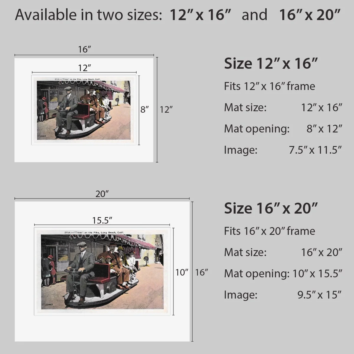 Wall Art - Long Beach Tram on the Pike