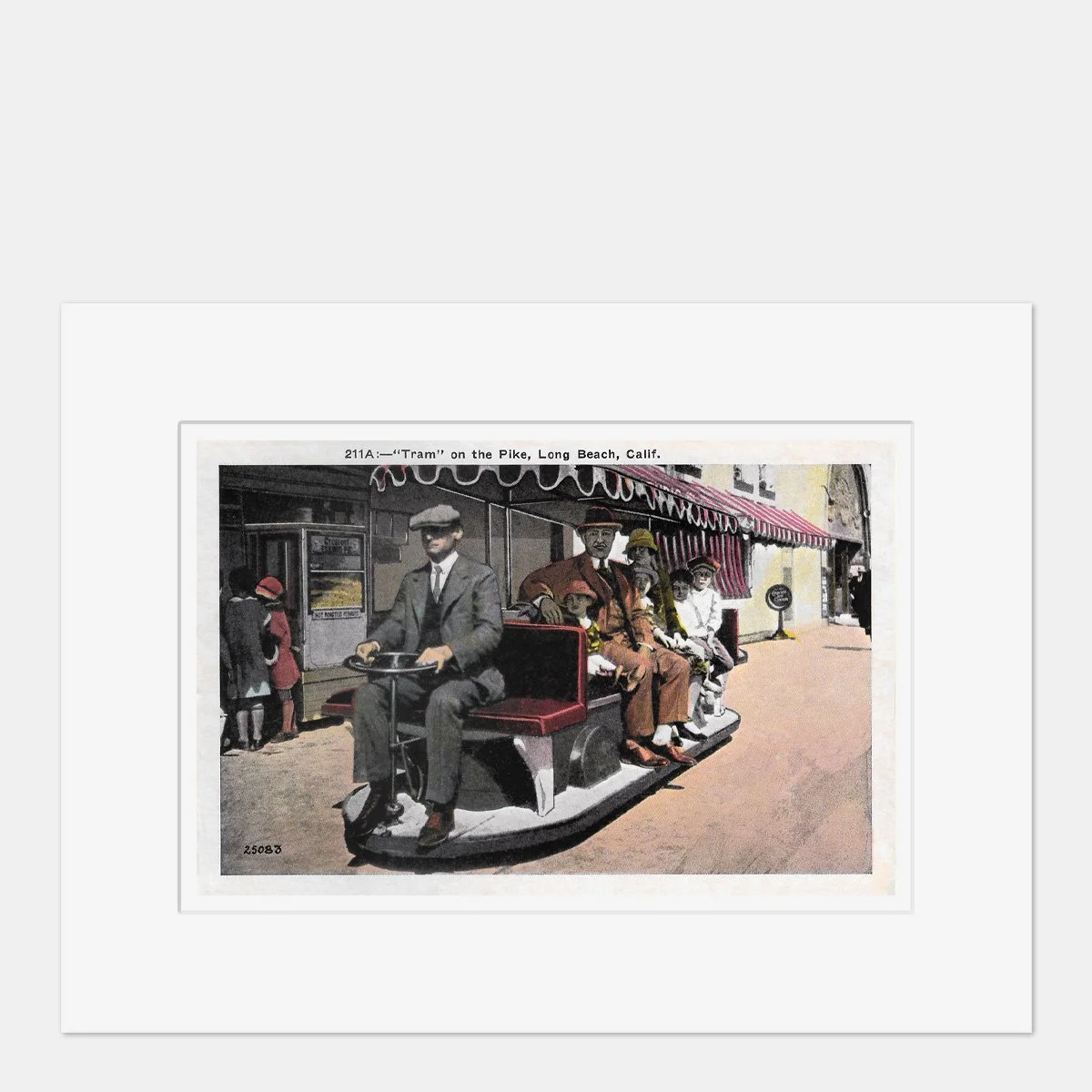 Wall Art - Long Beach Tram on the Pike - Circa 1910